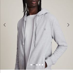 Allsaints light grey zip-up hoodie